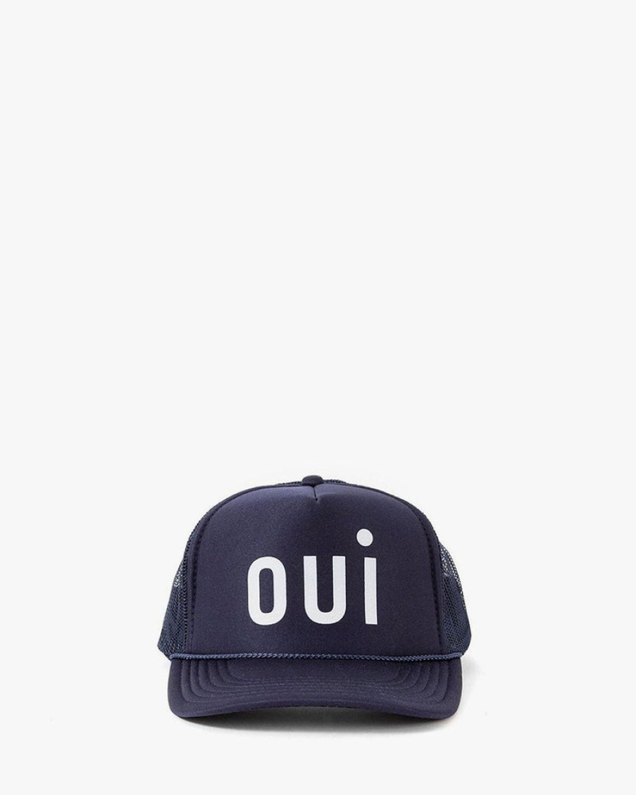 Fashion Clare V Hats | Oui Trucker Hat In , From Clare V Navy