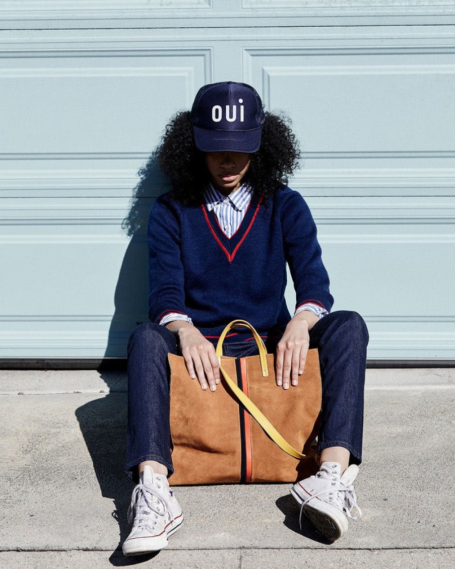 Fashion Clare V Hats | Oui Trucker Hat In , From Clare V Navy