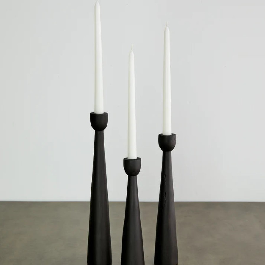 Home Kanju | Tapered Pine Candle Holders, From Kanju Interiors