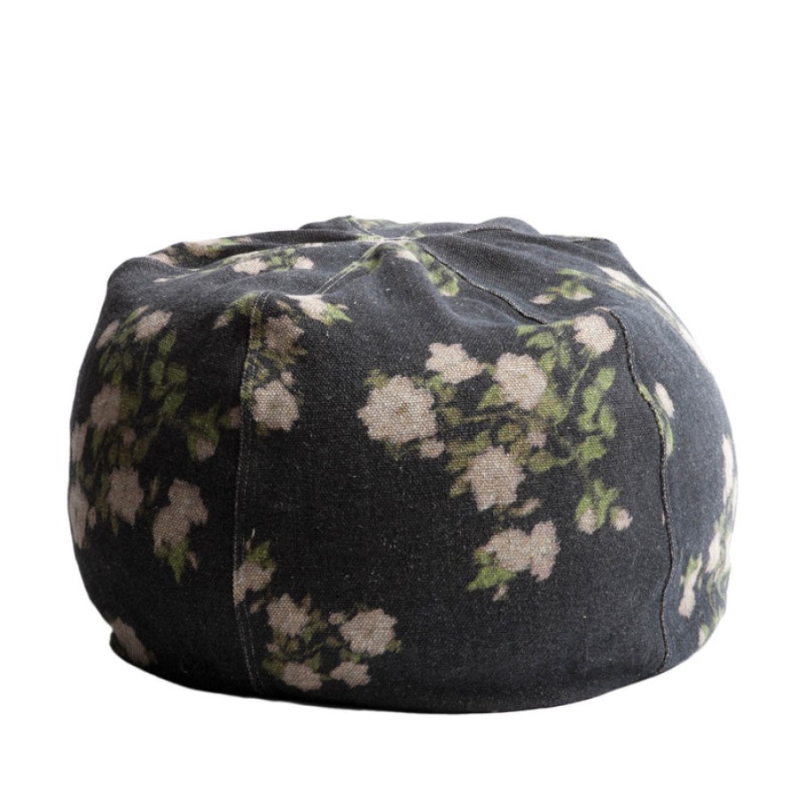 Home maison de vacances | Wabi Sabi Linen Les Rose Creme Pouf, From Maison De Vancances Roses Cr