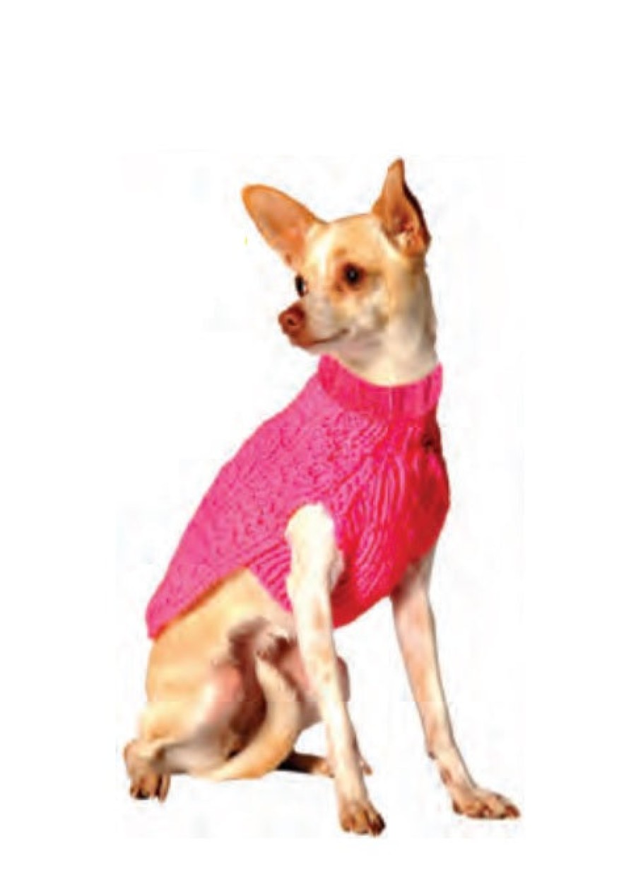 Home Chilly Dog | Cable Knit Dog Sweater, From Chilly Dog Pink