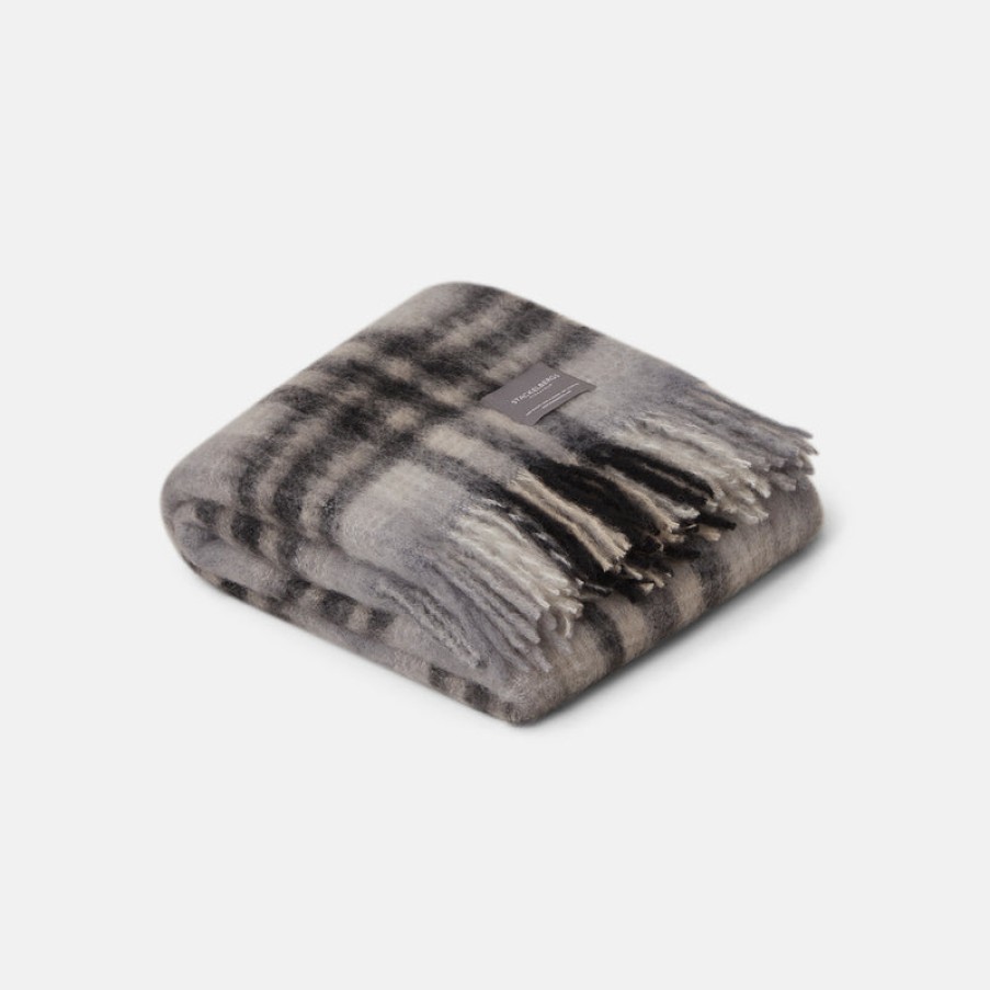 Home Stackelbergs | Mohair Blanket Black, Skiffer & White Check, From Stackelbergs Blk/Skif