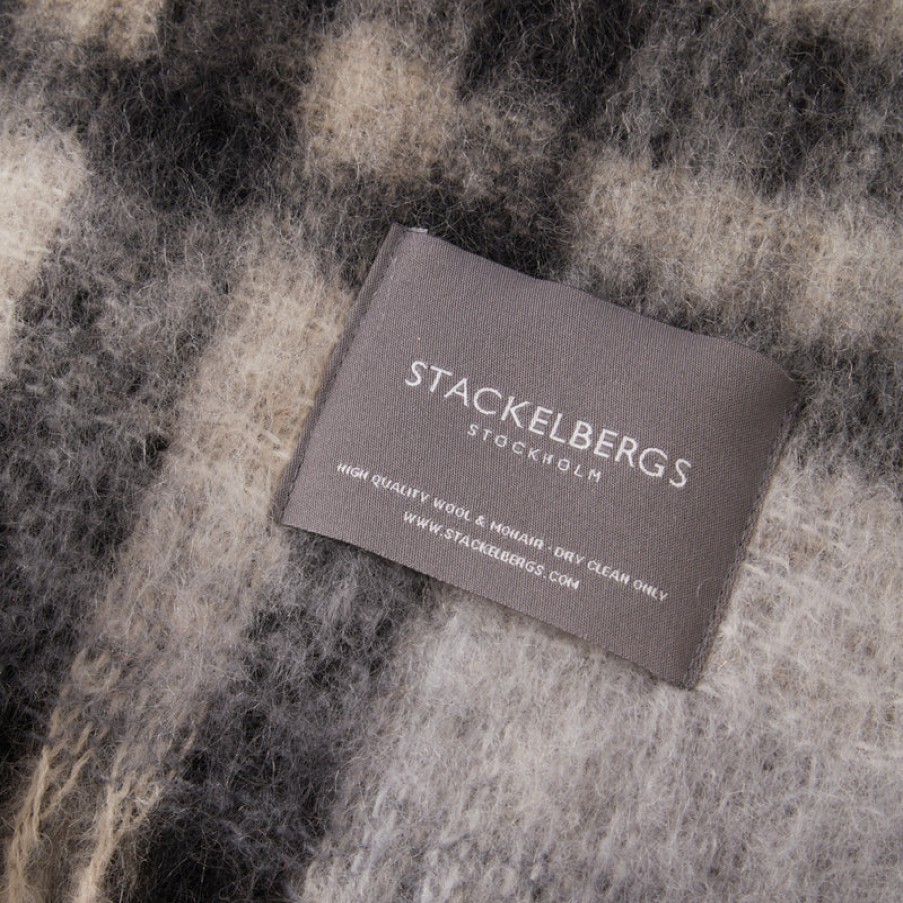 Home Stackelbergs | Mohair Blanket Black, Skiffer & White Check, From Stackelbergs Blk/Skif