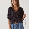 Fashion Amente Tops | Short Sleeve Peasant Blouse, From Amente Midnight