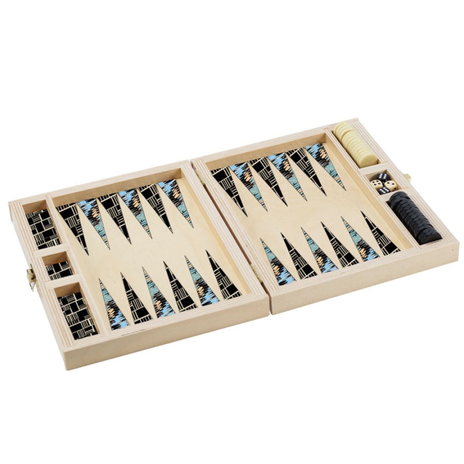 Home Wolfum | Marble Travel Backgammon Set, From Wolfum Seafoam