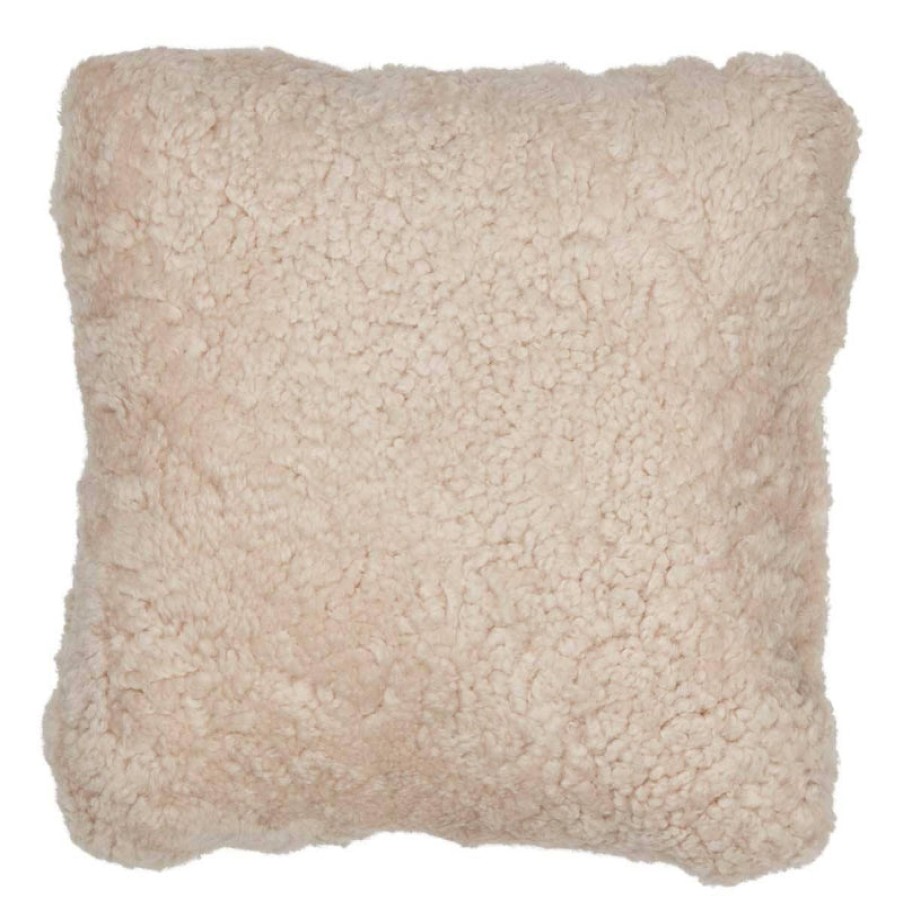 Home Natures Collection | Square Curly New Zealand Sheepskin Cushion, From Natures Collection Pearl