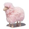 Home Meier | Life Sized Sheep Stool In Fur And Beech Wood Pink