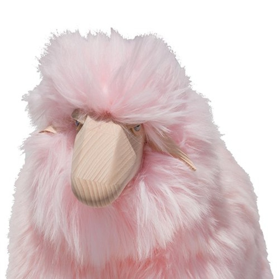 Home Meier | Life Sized Sheep Stool In Fur And Beech Wood Pink