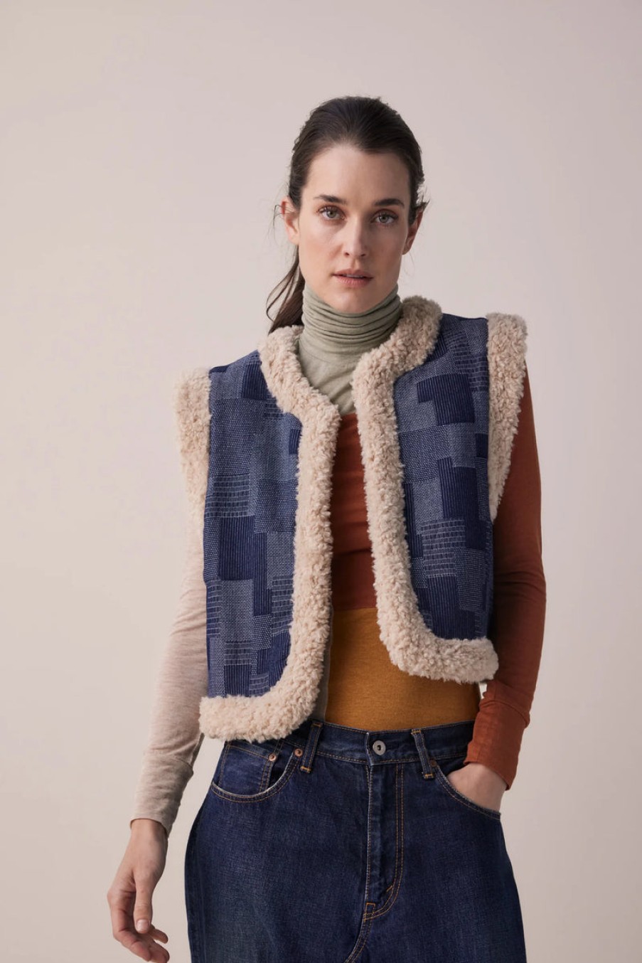 Fashion Amente Outerwear | Fur Trim Vest, From Amente Denim