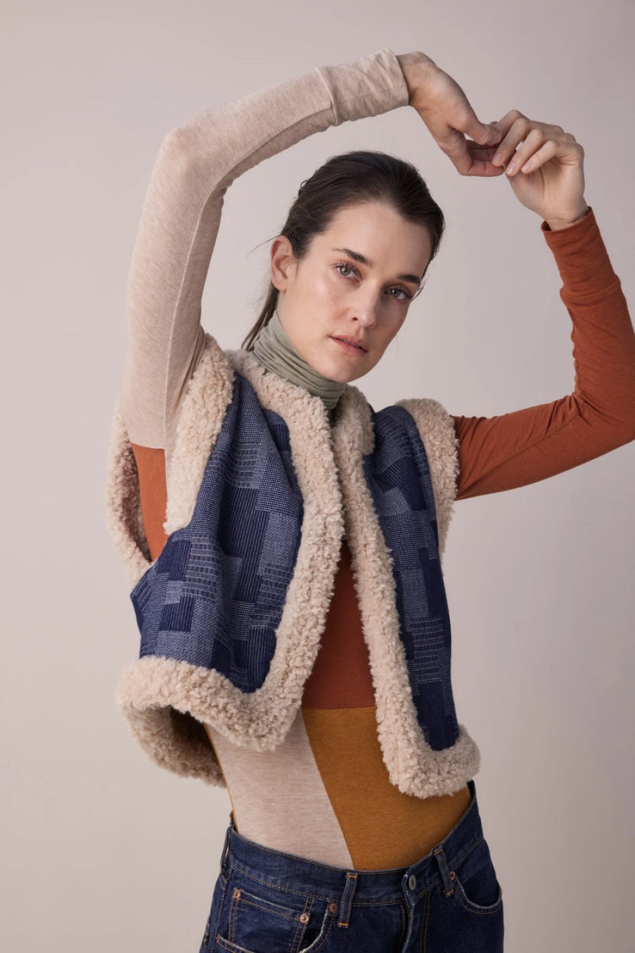 Fashion Amente Outerwear | Fur Trim Vest, From Amente Denim