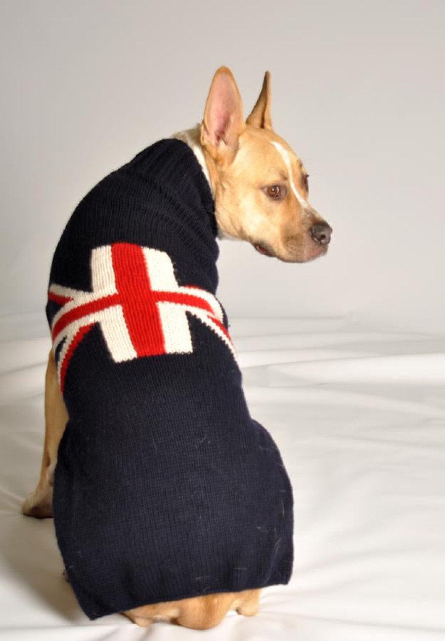 Home Chilly Dog | Union Jack Dog Sweater, From Chilly Dog Navy