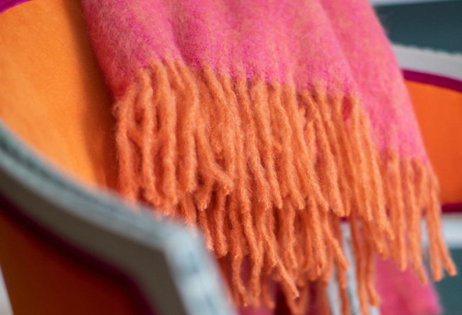 Home Stackelbergs | Mohair Blanket Orange & Pion Melange, From Stackelbergs Pion/Ora