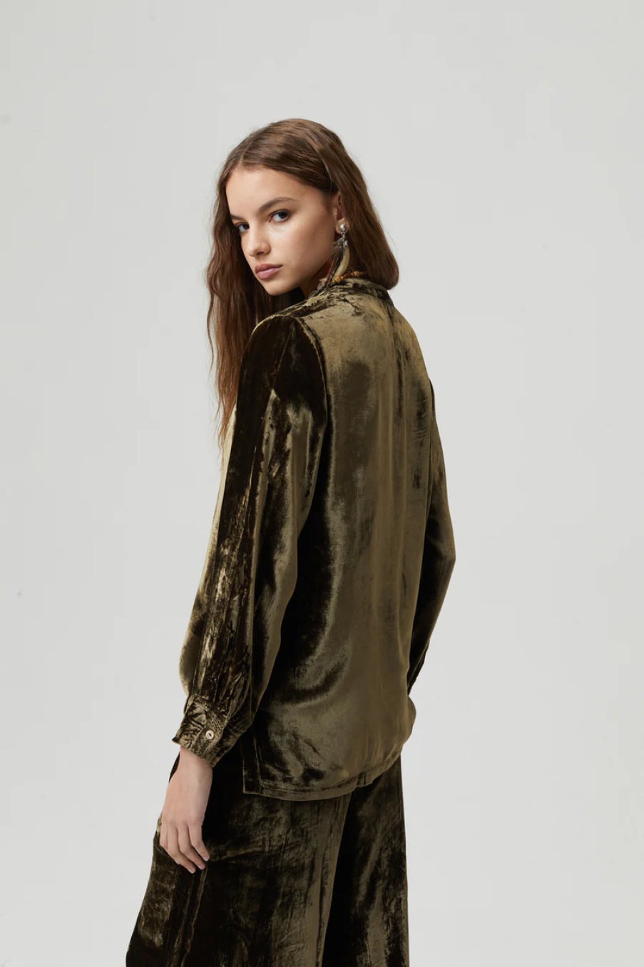 Fashion Lanhtropy Tops | Nikka Velvet Shirt, From Lanhtropy