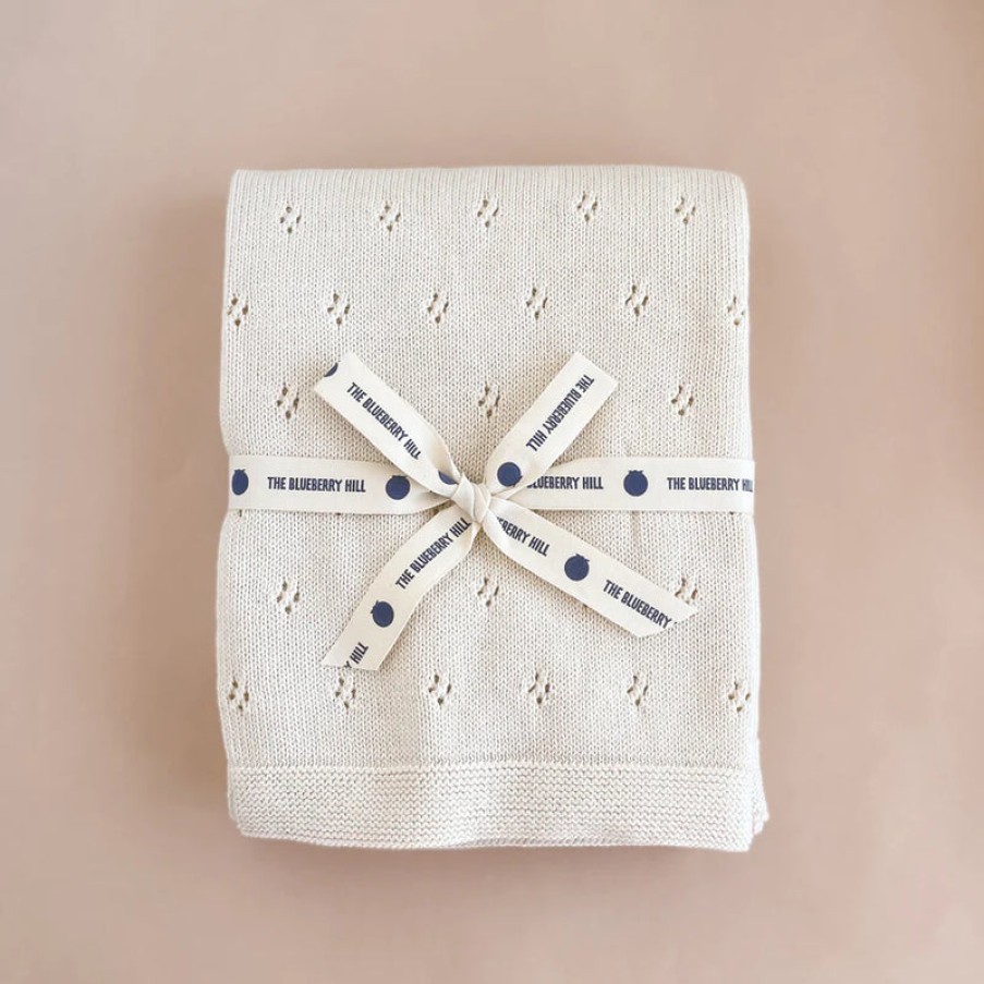 Kids The Blueberry Hill | Heirloom Pique Blanket, From The Blueberry Hill Cream