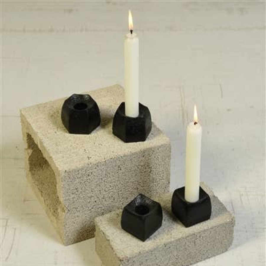 Home HomArt | Cast Iron Tatara Taper Candle Holder In , From Homart Black