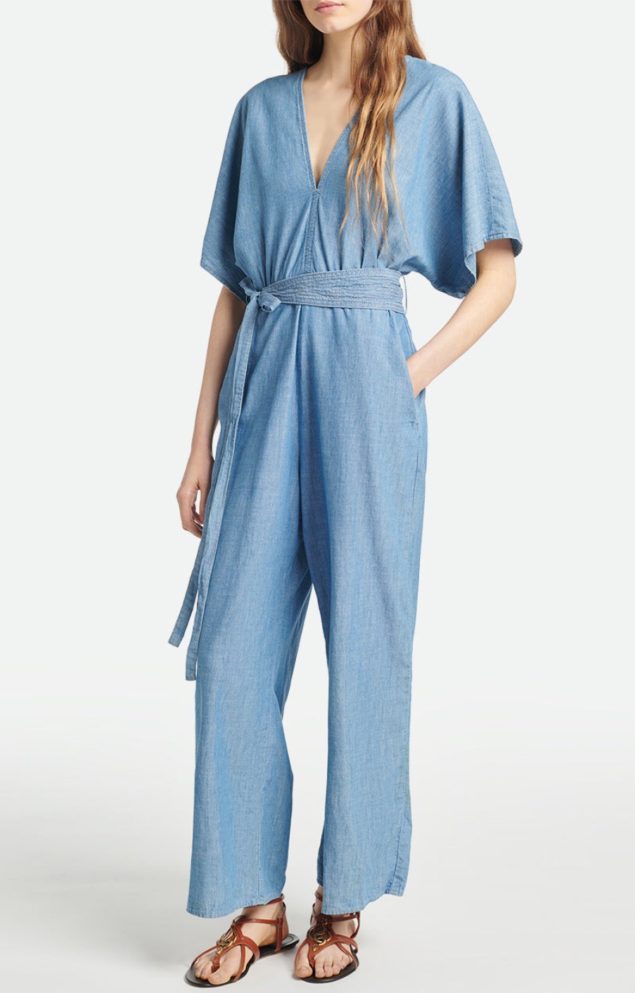 Fashion Vanessa Bruno Bottoms | Lelie Jumpsuit, From Vanessa Bruno Chambray