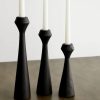 Home Kanju | Tapered Diamon Candlestick Holder, From Kanju Interiors Black