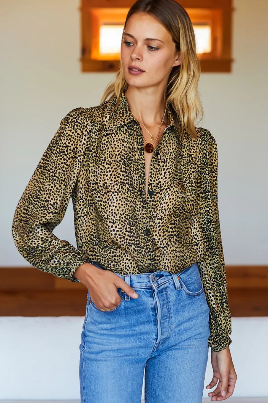 Fashion Emerson Fry Tops | Frankie Silk Blouse, From Emerson Fry Cheetah