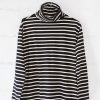 Fashion Ichi Antiquites Tops | Stripes Turtleneck, From Ichi Antiquites Blk/Nat