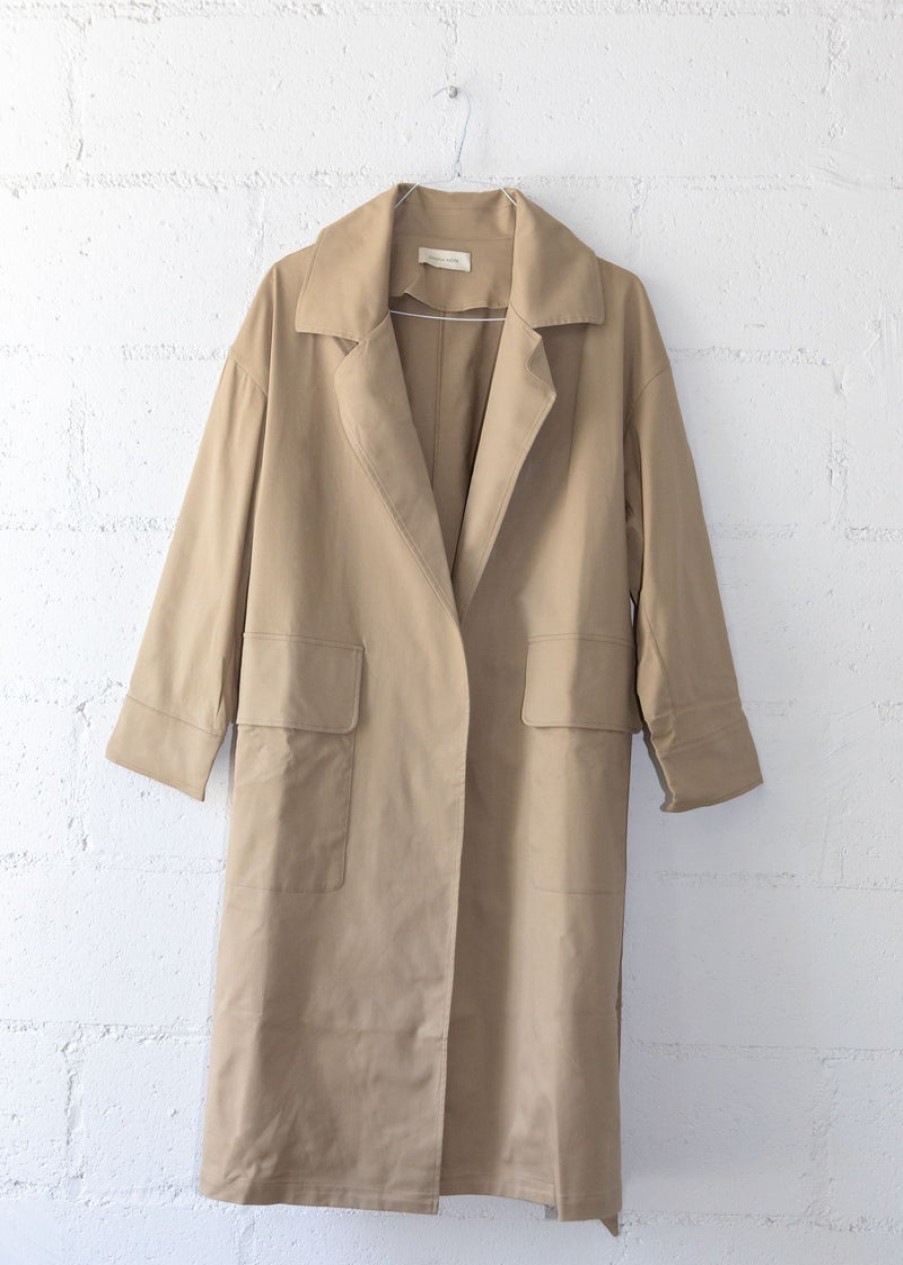 Fashion Shaina Mote Outerwear | Atlas Trench Coat, From Shaina Mote Ecru