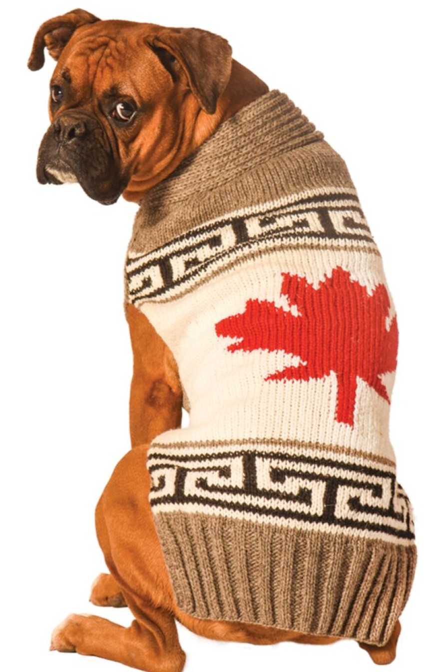 Home Chilly Dog | Maple Leaf Dog Sweater, From Chilly Dog Grey