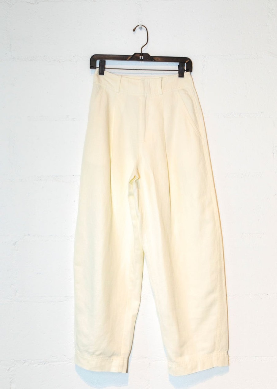 Fashion Apiece Apart Bottoms | Bari Crop Trousers In , From Apiece Apart Cream