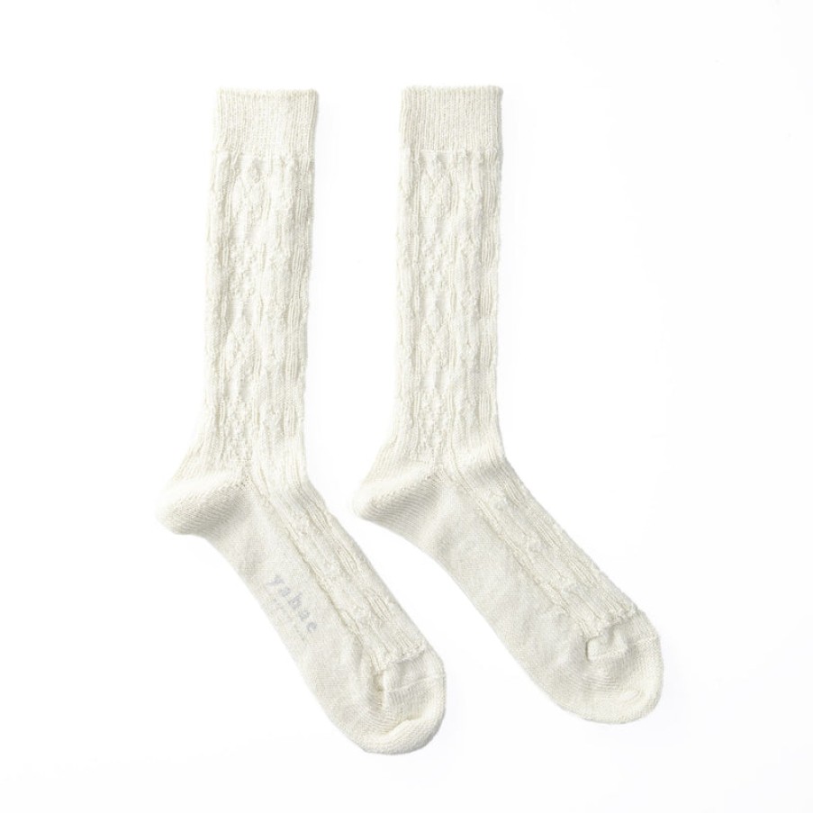 Fashion Yahae Socks | Alpaca Cable Pattern Socks, From Yahae Natural