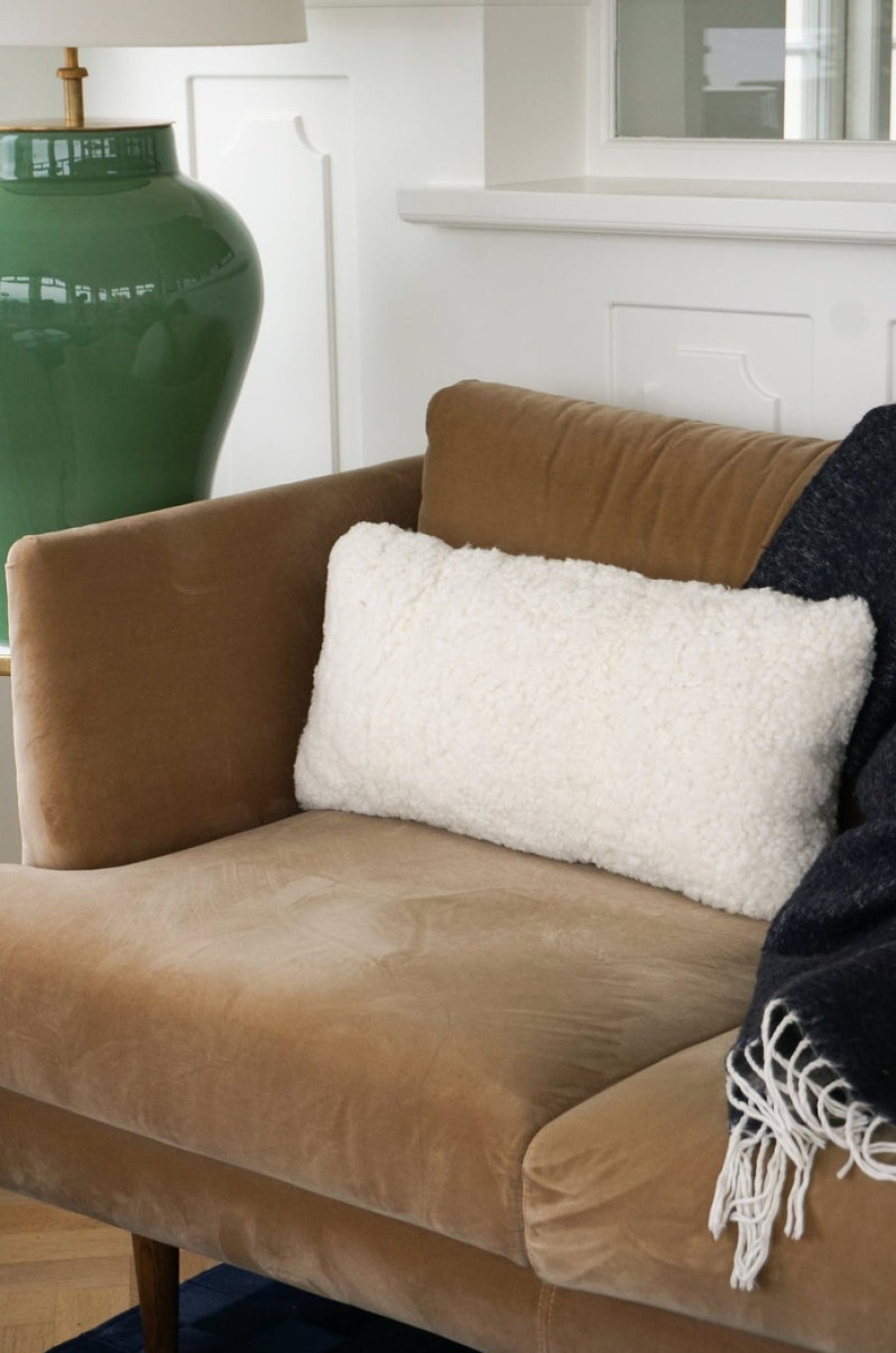 Home Natures Collection | Curly New Zealand Sheepskin Cushion, From Natures Collection Pearl