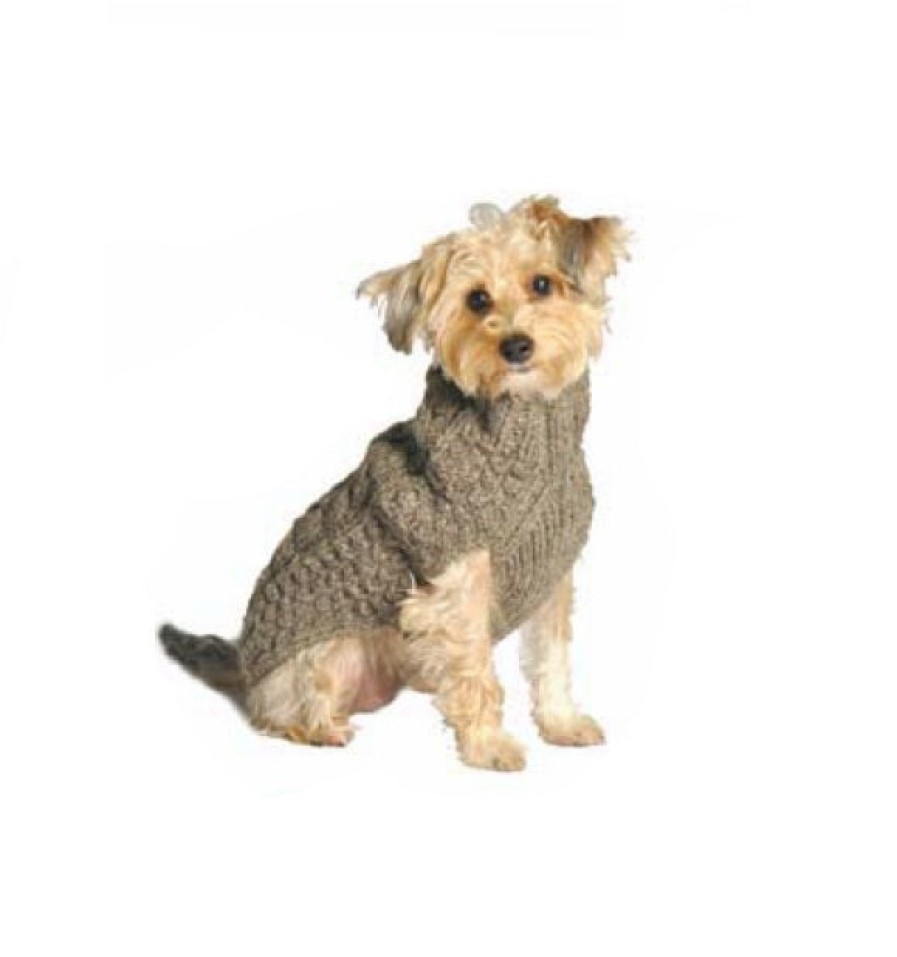 Home Chilly Dog | Cable Knit Dog Sweater, From Chilly Dog Grey