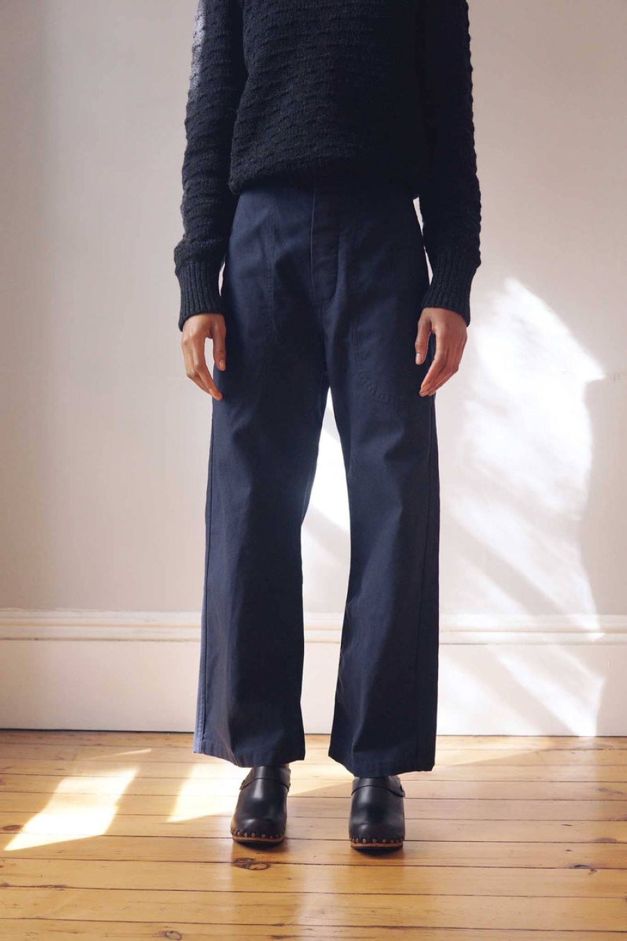 Fashion Uqnatu Bottoms | Sailor Pants In Melton Wool, From Uqnatu Navy