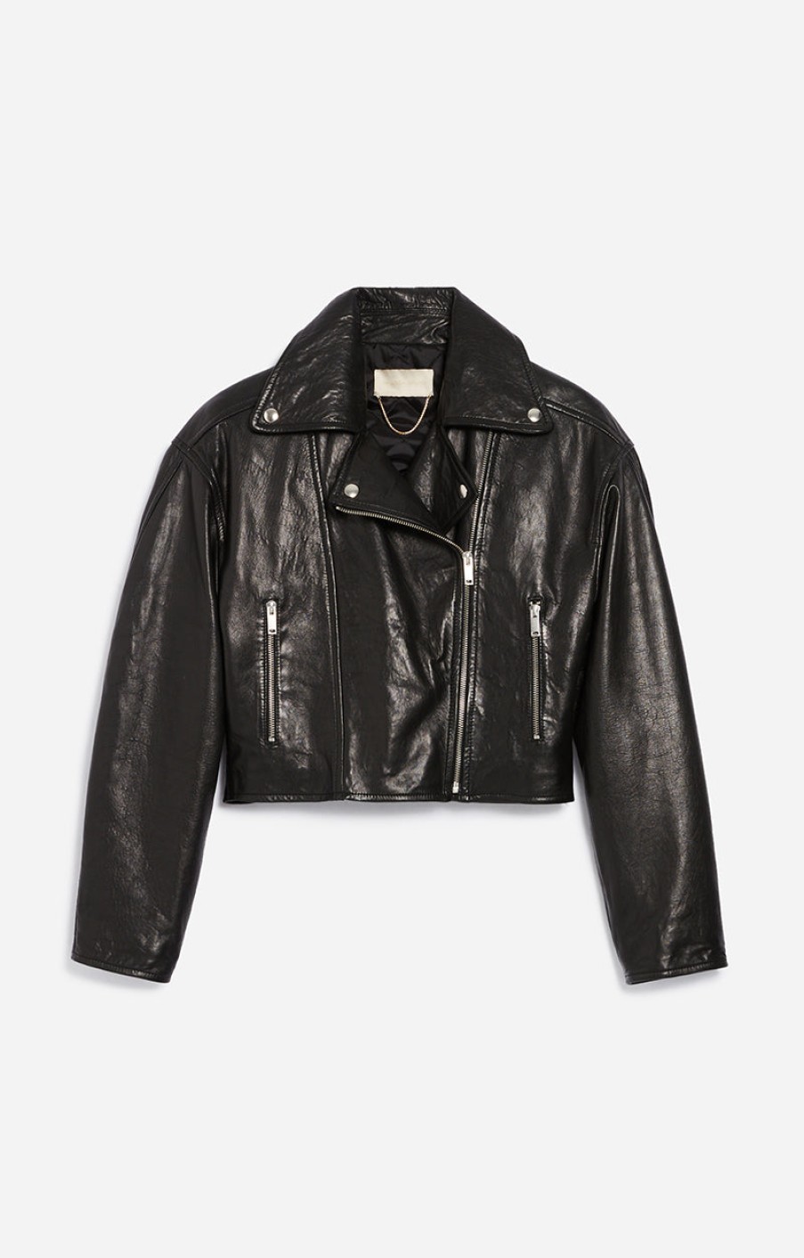 Fashion Vanessa Bruno Outerwear | Bless Perfecto Leather Jacket, From Vanessa Bruno Black