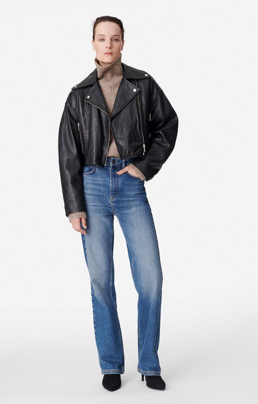 Fashion Vanessa Bruno Outerwear | Bless Perfecto Leather Jacket, From Vanessa Bruno Black